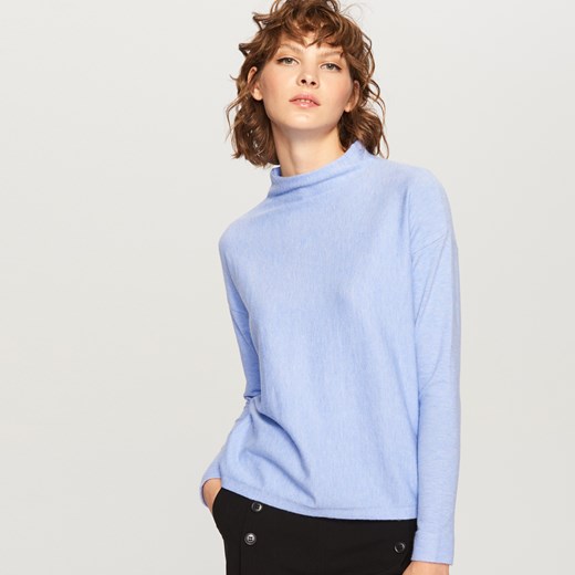 Reserved - Sweter z niską stójką - Niebieski Reserved  M 