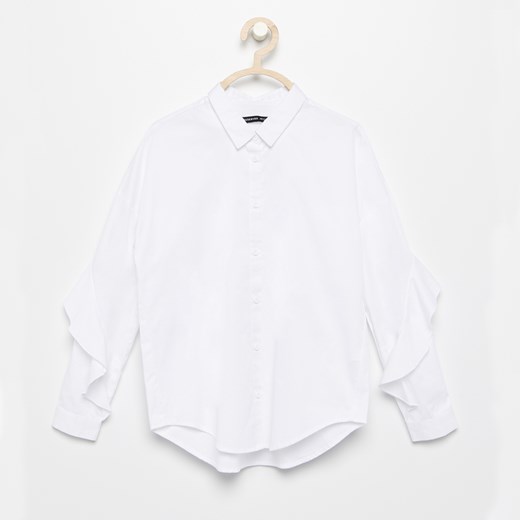 Reserved - Biała koszula z falbaną - Biały  Reserved 140 