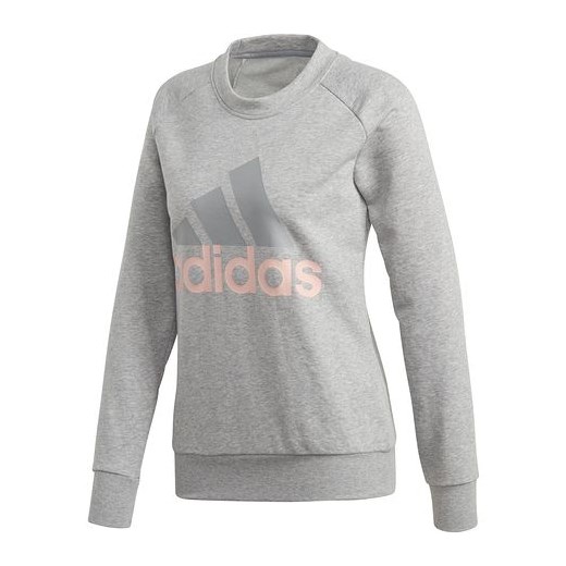 Bluza damska Essentials Linear Crewneck Sweatshirt Adidas (szaro-różowa) Adidas  XL wyprzedaż SPORT-SHOP.pl 
