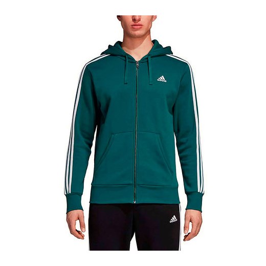 Bluza męska Essentials 3-Stripes Fleece Adidas (zielona)  Adidas S SPORT-SHOP.pl okazja 