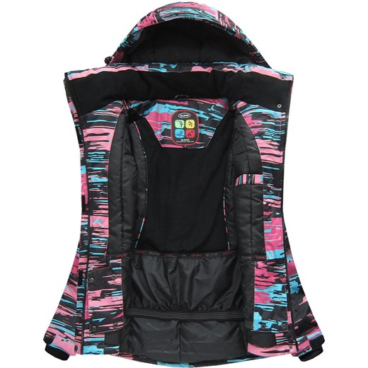 KURTKA ZIMOWA Z MEMBRANĄ CZARNO-RÓŻOWA (W185) Speed.A XL (42) goodlookin.pl