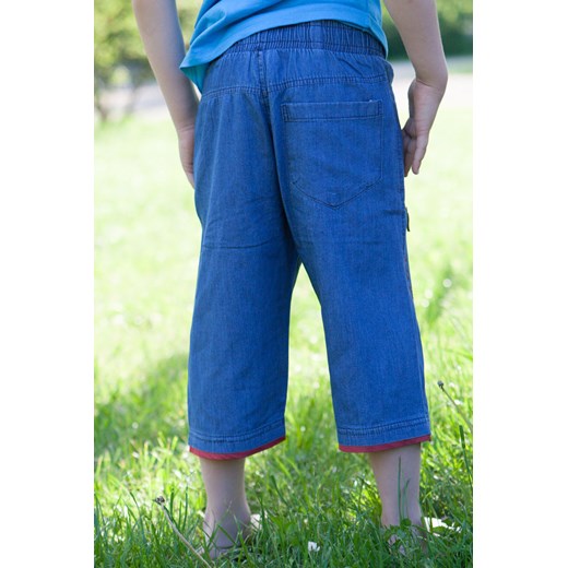 Spodenki chłopięce jeansowy-czerwony DZ6025
