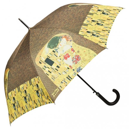 Gustav Klimt Pocałunek - parasol długi ze skórzaną rączką  Von Lilienfeld  Parasole MiaDora.pl