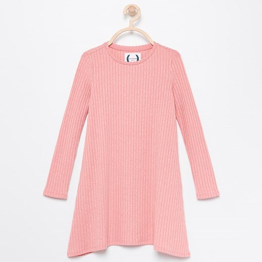 Reserved - Prążkowana sukienka - Różowy Reserved rozowy 152 