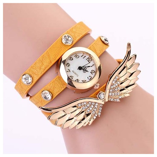 Zegarek Angel Wings - Żółty