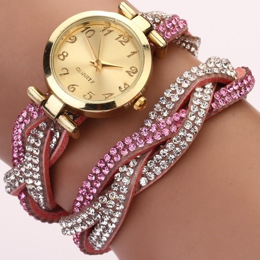 Zegarek Feminino Crystal - Różowy