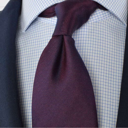 Krawat jedwabny  - jednolity brązowy / fioletowy  Republic Of Ties  