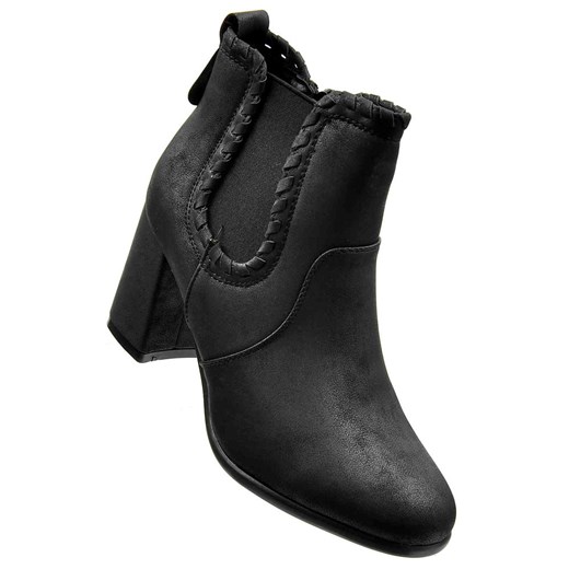 Czarne botki na obcasie /C6-1 2275 S328/ L.Lux. Shoes  36 pantofelek24.pl