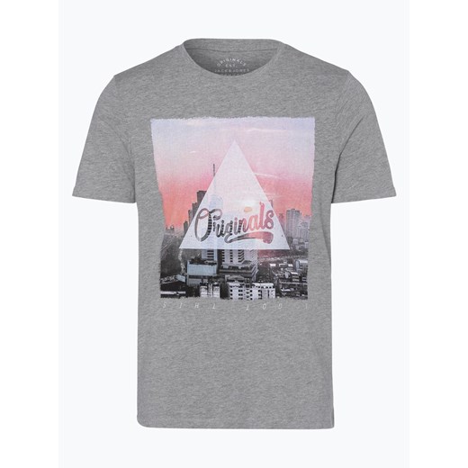 Jack & Jones - T-shirt męski – Autumn City, szary Jack & Jones  L vangraaf