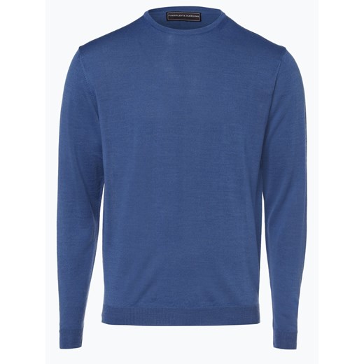 Finshley & Harding - Sweter męski z dodatkiem wełny merino, niebieski Finshley & Harding  XL vangraaf