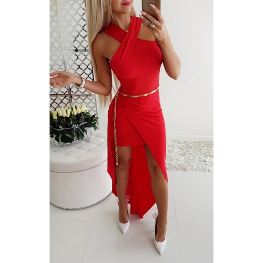 Czerwień Maxi Sukienka  Iwette Fashion uniwersalny 