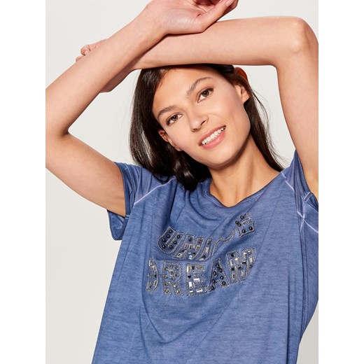 Mohito - Koszulka z aplikacją - Niebieski  Mohito XL 
