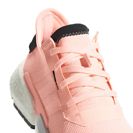 Różowe buty sportowe damskie Adidas Originals dla biegaczy młodzieżowe wiązane na platformie 