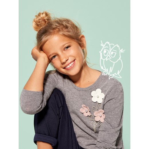 Mohito - Sweter dla dziewczynki little princess - Szary Mohito  104 