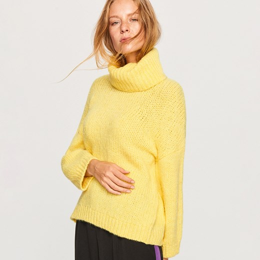 Reserved - Sweter z domieszką wełny - Żółty Reserved  M 