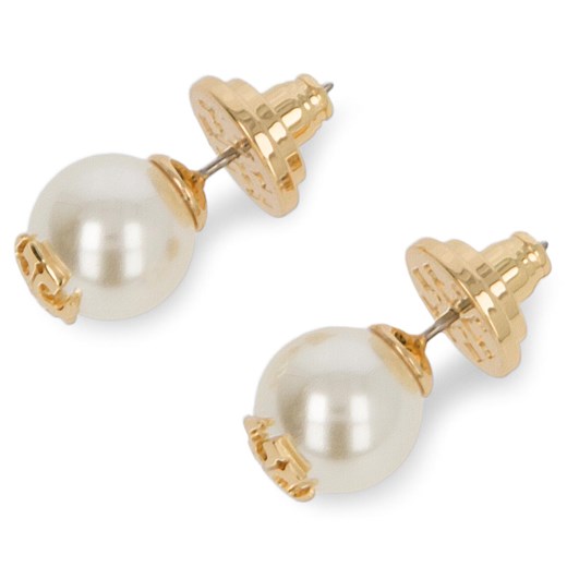 Kolczyki TORY BURCH - Crystal Pearl Stud Earring 11165514 Ivory/Tory Gold 110  Tory Burch  eobuwie.pl wyprzedaż 