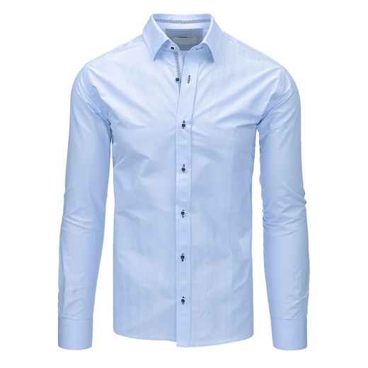 Elegancka koszula męska błękitna z długim rękawem (dx1477)