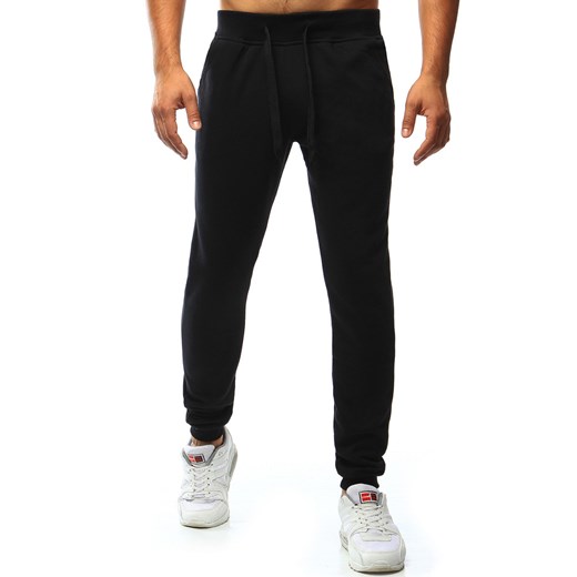 Spodnie męskie dresowe czarne (ux0968)