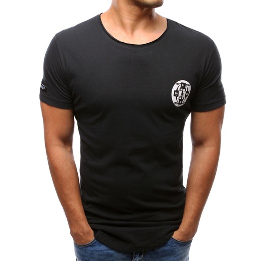 T-shirt męski z nadrukiem czarny (rx1972)