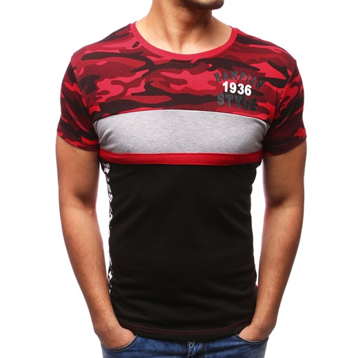 T-shirt męski z nadrukiem czerwony (rx2758)