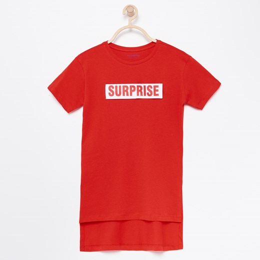 Reserved - Długi t-shirt - Czerwony
