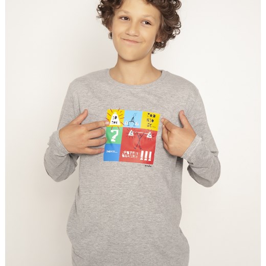 T-shirt z długim rękawem dla chłopca 9-13 lat Endo szary 140 endo.pl
