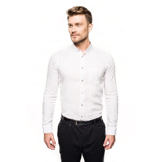 koszula bexley l2612 długi rękaw slim fit biały  Recman No/No/XL 