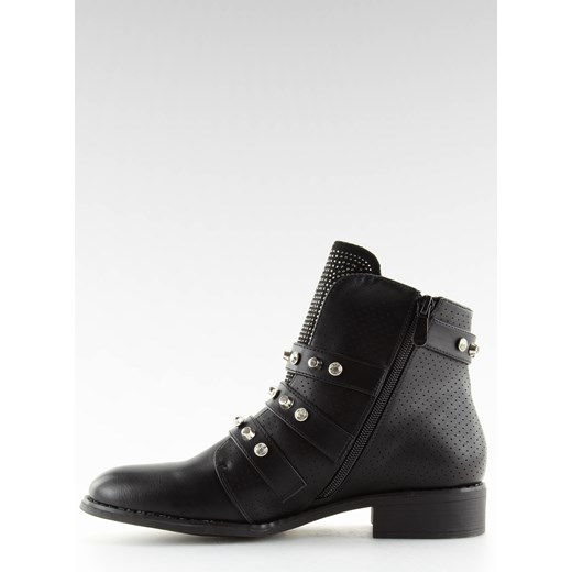 Botki z ćwiekami czarne HQ908 BLACK 38 kupbuty.com