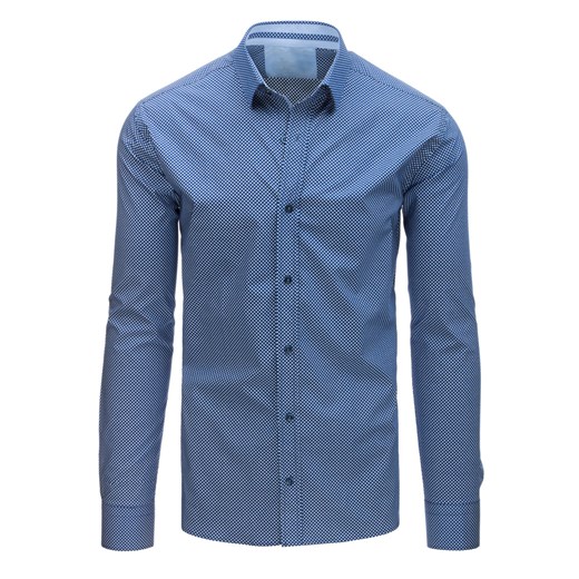 Koszula męska elegancka we wzory niebieska (dx1508)  Dstreet L 
