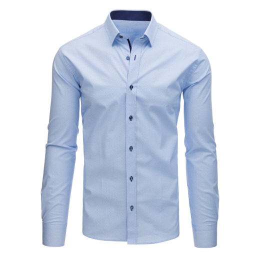 Koszula męska elegancka we wzory błękitna (dx1519)  Dstreet M 