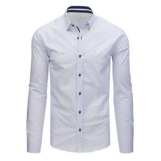 Koszula męska elegancka we wzory biała (dx1511) Dstreet  L 