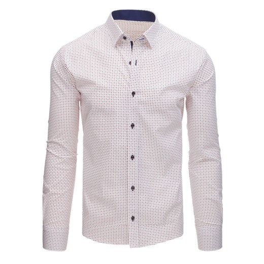 Koszula męska elegancka we wzory biała (dx1512) Dstreet  M 