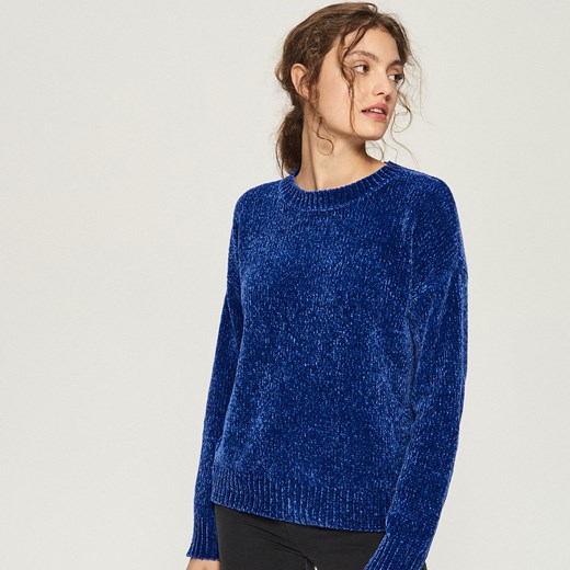 Sinsay - Szenilowy sweter - Niebieski Sinsay  M 