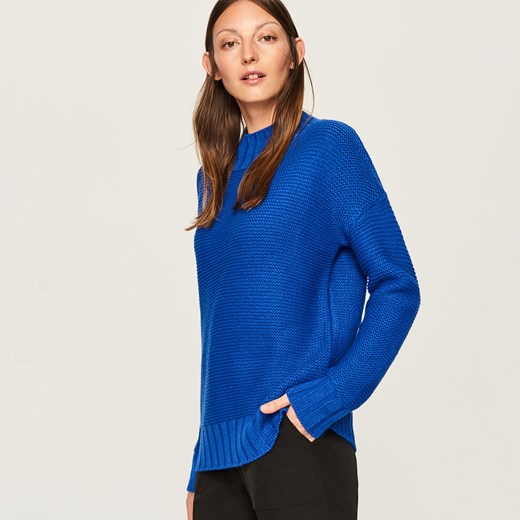 Reserved - Sweter ze stójką - Niebieski  Reserved M 