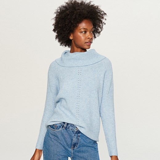 Reserved - Sweter z odkrytymi ramionami - Niebieski Reserved  S 