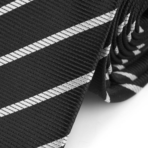 Biało-czarny krawat w paski