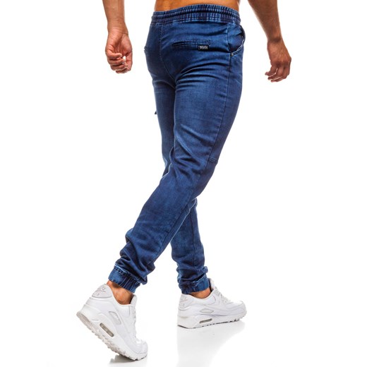 Spodnie jeansowe joggery męskie granatowe Denley Y271  Denley XL 