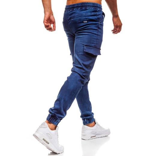 Spodnie jeansowe joggery męskie granatowe Denley Y261 Denley  XL 