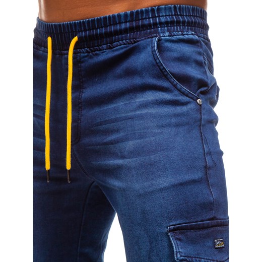 Spodnie jeansowe joggery męskie granatowe Denley Y261  Denley M 