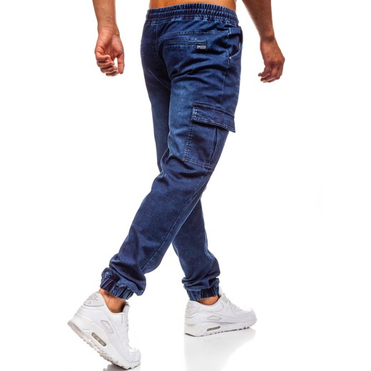 Spodnie jeansowe joggery męskie granatowe Denley Y262  Denley XL 