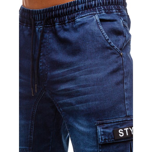 Spodnie jeansowe joggery męskie granatowe Denley Y262 Denley  M 