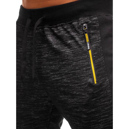 Spodnie męskie dresowe joggery czarne Denley HX069  Denley M 