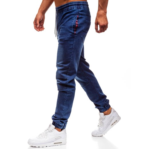 Spodnie jeansowe joggery męskie granatowe Denley Y260B Denley  M 