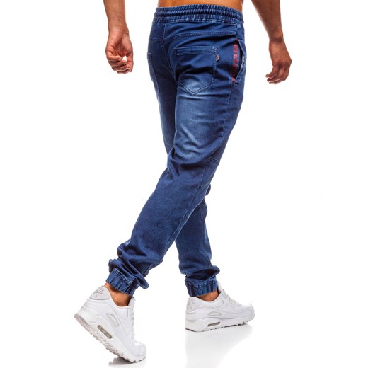 Spodnie jeansowe joggery męskie granatowe Denley Y260B Denley  L 