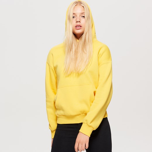 Cropp - Bluza hoodie z napisem - Żółty Cropp  S 