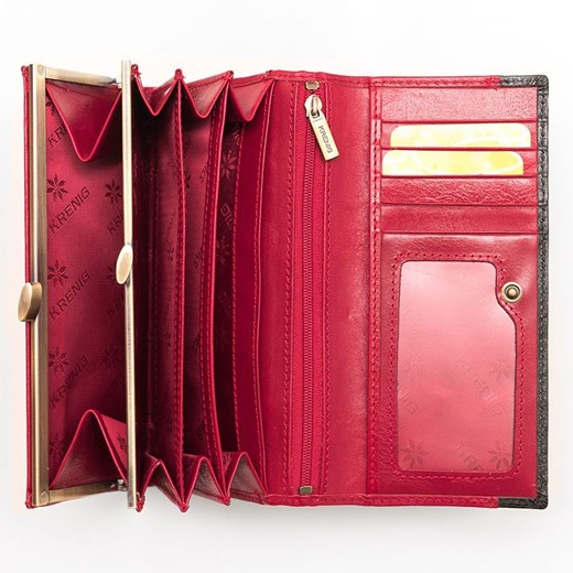 Portfel skórzany damski KRENIG Scarlet 13091 czerwony Krenig Skorzana.com