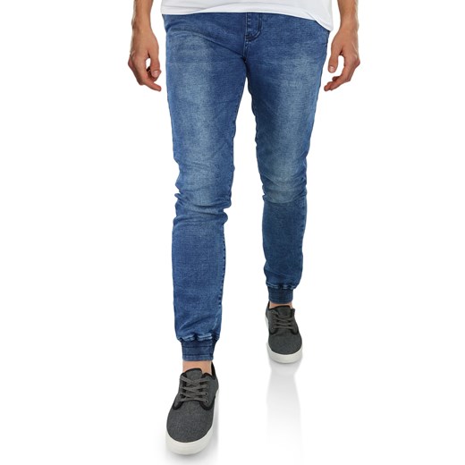 Joggery męskie jeansowe w kolorze niebieskim 2324-50   37 promocja merits.pl 