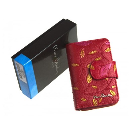 Mały damski portfel skórzany Pierre Cardin czerwony z zapinką