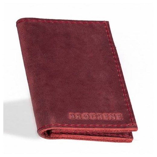 Elegancki cienki portfel męski sama skóra czerwony Brodrene SW03 Brødrene   galanter
