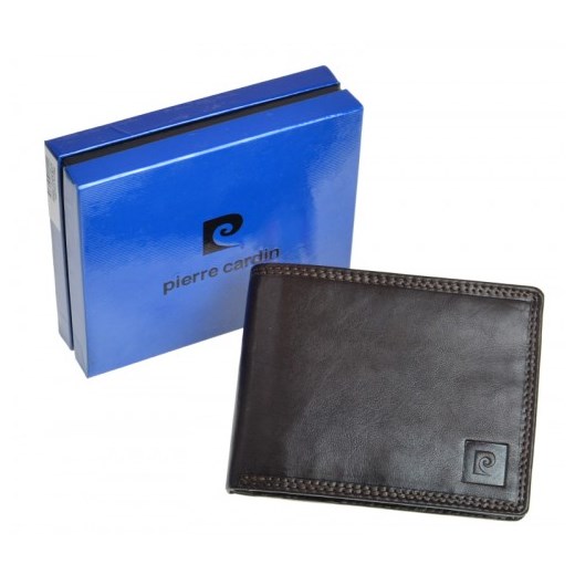 Bezpieczny portfel z ochroną RFID męski skórzany ciemny brąz Pierre Cardin Pierre Cardin   galanter